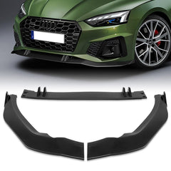 For 2020-2022 Audi A5 S5 S-Line Matt Black Front Bumper Spoiler Splitter Lip  3pcs