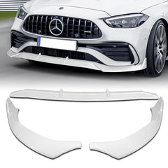 For 2022-2024 Mercedes-Benz C-Class W206 AMG Line Painted White Front Bumper Lip  3pcs