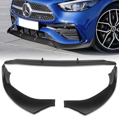 For 2022-2024 Mercedes C-Class W206 AMG Line Matt Black Front Bumper Spoiler Lip 3pcs