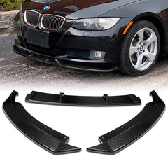 For 2007-2010 BMW 3-Series E92 E93 M-Style Carbon Fiber Front Bumper Spoiler Lip  3pcs