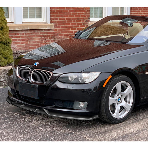 For 2007-2010 BMW 3-Series E92 E93 M-Style Painted BLK Front Bumper Spoiler Lip  3pcs