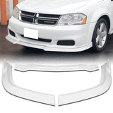 For 2011-2014 Dodge Avenger STP-Style Painted White Front Bumper Spoiler Lip  3pcs