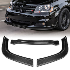 For 2011-2014 Dodge Avenger Real Carbon Fiber Front Bumper Spoiler Splitter Lip  3pcs