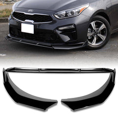 For 2019-2021 Kia Forte STP-Style Painted Black Front Bumper Body Spoiler Lip  3pcs