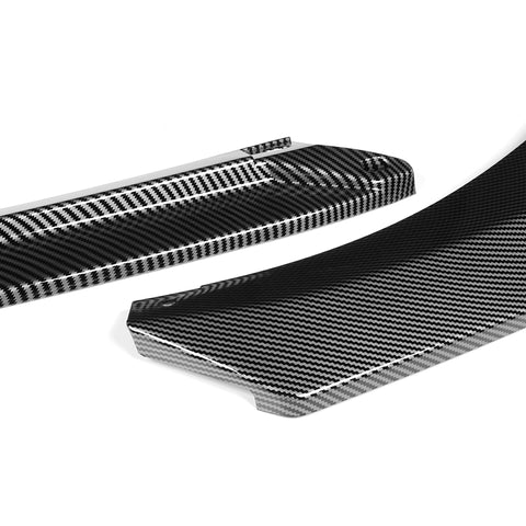 For 2019-2021 Kia Forte STP-Style Carbon Look Front Bumper Splitter Spoiler Lip  3pcs