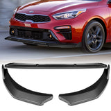 For 2019-2021 Kia Forte STP-Style Carbon Look Front Bumper Splitter Spoiler Lip  3pcs