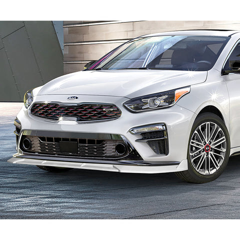 For 2019-2021 Kia Forte STP-Style Painted White Front Bumper Body Spoiler Lip  3pcs