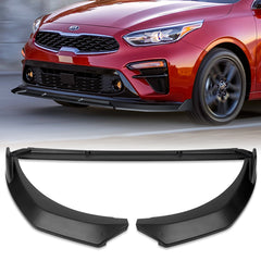 For 2019-2021 Kia Forte STP-Style Matt Black Front Bumper Splitter Spoiler Lip  3pcs