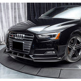 For 2013-2016 Audi A5/S5 S-Line Painted Black Front Bumper Spoiler Splitter Lip  3pcs