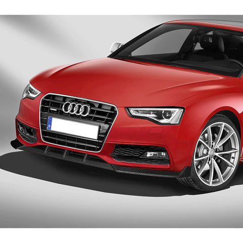 For 2013-2016 Audi A5 / S5 S-Line Carbon Look Front Bumper Spoiler Splitter Lip  3pcs