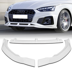 For 2020-2022 Audi A4 S4 B10 S-Line Painted White Front Bumper Body Spoiler Lip  3pcs