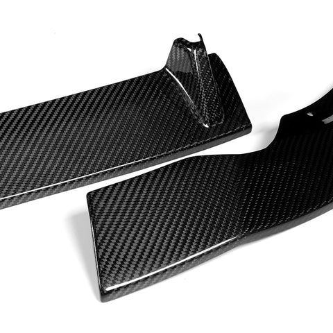For 2020-2022 Audi A4 S4 S-Line Carbon Fiber Front Bumper Spoiler Splitter Lip  3pcs