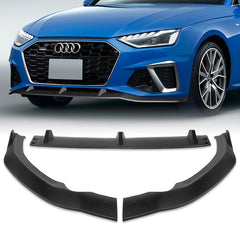 For 2020-2022 Audi A4 S4 B10 S-Line Matt Black Front Bumper Spoiler Splitter Lip  3pcs