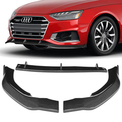 For 2020-2022 Audi A4L Quattro Carbon Painted Front Bumper Splitter Spoiler Lip  3pcs