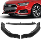 For 2020-2022 Audi A4L Quattro Matt Black Front Bumper Body Splitter Spoiler Lip  3pcs