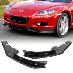 For 2004-2008 Mazda RX8 RX-8 MS-Style Carbon Look Front Bumper Spoiler Lip  2pcs