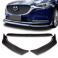 For 2019-2021 Mazda 6 Atenza JDM Carbon Look Color  Front Bumper Body Splitter Spoiler Lip  3 PCS