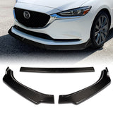 For 2019-2021 Mazda 6 Atenza Real Carbon Fiber Front Bumper Body Kit Spoiler Lip 3 PCS