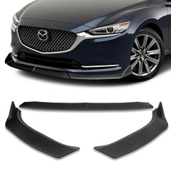 For 2019-2021 Mazda 6 Atenza Matte Black Color Front Bumper Body Kit Spoiler Lip 3 Pieces