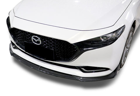 For For 19-23 Mazda 3 Mazda3 JDM Carbon Look Front Bumper Body Kit Spoiler Lip + Side Skirt Rocker Winglet Canard Diffuser Wing  Body Splitter ABS ( Carbon Style) 5PCS