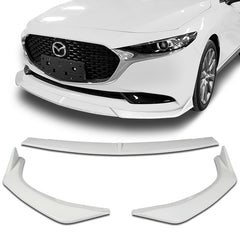 For 2019-2023 Mazda 3 Mazda3 JDM Painted White Color Front Bumper Body Kit Spoiler Lip 3PC
