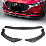 For 2019-2023 Mazda 3 Mazda3 JDM Matte Black Color Front Bumper Lower Body Kit Lip 3pcs