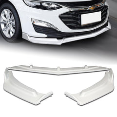 For 2019-2021 Chevrolet Malibu Painted White Color Front Bumper Body Kit Spoiler Lip 3pcs