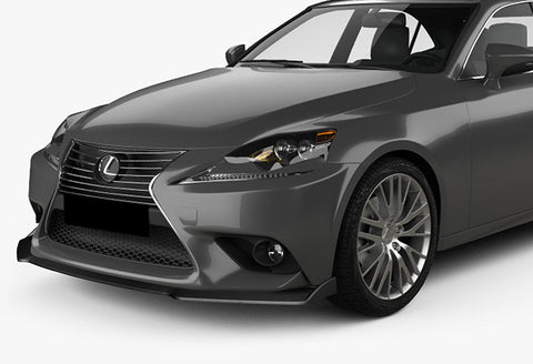 For 2014-2016 Lexus IS250 IS350 Base Matte Black Color Front Bumper Body Kit Spoiler Lip 3pcs