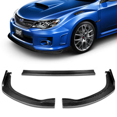 For 2011-2014 Subaru WRX STi CS2-Style Real Carbon Fiber Front Bumper Body Lip 3 pcs