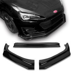 For 2017-2020 Subaru BRZ CS-Style Painted Black Color Front Bumper Body Spoiler Lip 3pcs