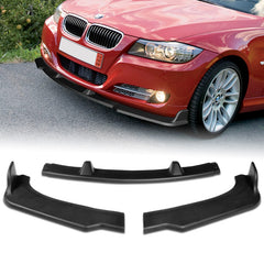 For 2009-2011 BMW E90 4DR/Sedan 328i 335i Matte Black color Front Bumper Body Kit Lip 3pcs