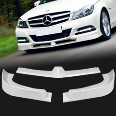 For 2012-2014 Mercedes C300 C350 W204 Painted White Color Front Bumper Body Splitter Lip 3 pcs