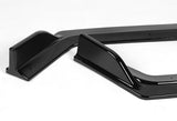 For 2018-2021 Infiniti Q50 Sport Painted Black Front Bumper Body Spoiler Lip Kit + Side Skirt Rocker Winglet Canard Diffuser Wing  (Glossy Black) 5PCS