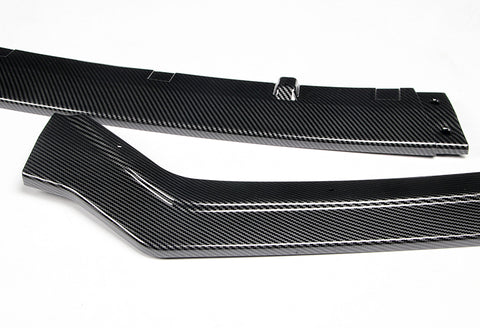 For For 18-21 Infiniti Q50 Sport Carbon Look Front Bumper Body Kit Spoiler Lip + Side Skirt Rocker Winglet Canard Diffuser Wing  Body Splitter ABS ( Carbon Style) 5PCS