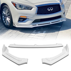 For 2018-2021 Infiniti Q50 Base/Premium Painted White Color Front Bumper Body Kit Lip 3PCS