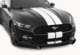 For 2018-2020 Ford Mustang Painted Black GT-Style Front Bumper Body Kit Lip + Side Skirt Rocker Winglet Canard Diffuser Wing  (Glossy Black) 5PCS