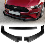For 2018-2020 Ford Mustang Real Carbon Fiber GT-Style Front Bumper Body Kit Lip 3 Pcs
