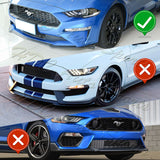 For For 18-20 Ford Mustang Carbon Look Front Bumper Body Kit Spoiler Lip + Side Skirt Rocker Winglet Canard Diffuser Wing  Body Splitter ABS ( Carbon Style) 5PCS