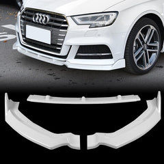 For 2017-2020 Audi A3 S3 Sport Painted White Color Front Bumper Splitter Spoiler Lip 3 Pcs