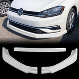 For 2018-2021 Volkswagen Golf MK7.5 Painted White Color Front Bumper Splitter Spoiler Lip 3 Pcs