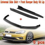 For 2018-2021 Volkswagen VW Golf MK7.5 Black Front Bumper Body Kit Spoiler Lip + Side Skirt Rocker Winglet Canard Diffuser Wing  Body Splitter ABS (Matte Black) 5PCS