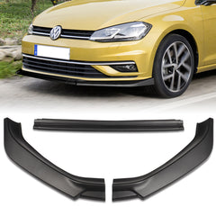 For 2018-2021 Volkswagen VW Golf MK7.5 Matte Black Color Front Bumper Splitter Spoiler Lip 3 Pcs