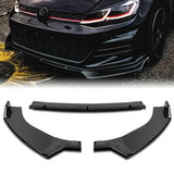 For 2014-2020 Volkswagen Golf GTI MK7 Painted Black Color Front Bumper Splitter Spoiler Lip 3 Pcs