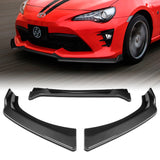 For 2017-2020 Toyota 86 CS-Style JDM Carbon Style Color Front Bumper Splitter Spoiler Lip 3 Pcs