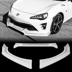 For 2017-2020 Toyota 86 CS-Style JDM Painted White Color Front Bumper Splitter Spoiler Lip 3 Pcs