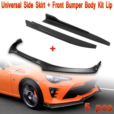 For 2017-2020 Toyota 86 CS-Style JDM Matt Black Front Bumper Body Spoiler Lip + Side Skirt Rocker Winglet Canard Diffuser Wing  Body Splitter ABS (Matte Black) 5PCS