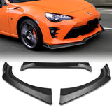 For 2017-2020 Toyota 86 CS-Style JDM Matte Black Color Front Bumper Splitter Spoiler Lip 3 Pcs