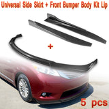 For For 11-15 Toyota Sienna MP-Style Carbon Look Front Bumper Body Kit Spoiler Lip + Side Skirt Rocker Winglet Canard Diffuser Wing  Body Splitter ABS ( Carbon Style) 5PCS