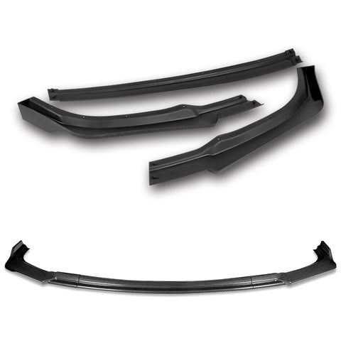 For For 11-15 Toyota Sienna MP-Style Carbon Look Front Bumper Body Kit Spoiler Lip + Side Skirt Rocker Winglet Canard Diffuser Wing  Body Splitter ABS ( Carbon Style) 5PCS