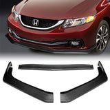 For 2013-2015 Honda Civic 4DR Carbon Look Color Aero-Style Front Bumper Splitter Lip 3pcs